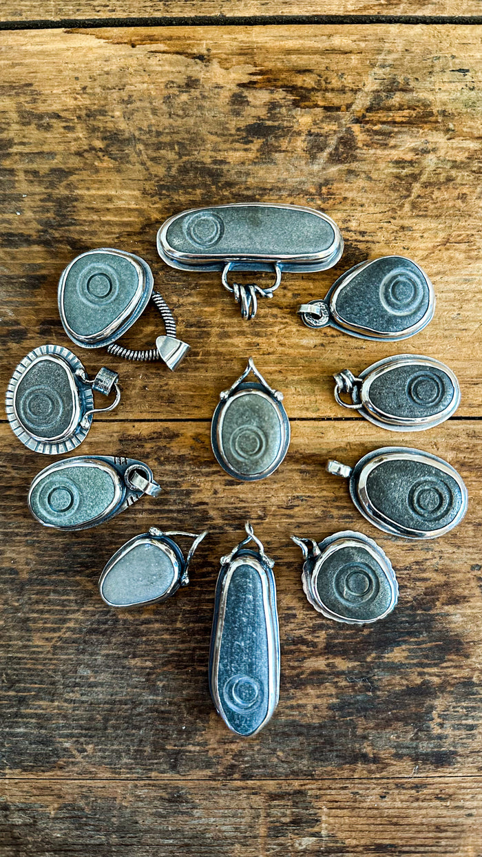 beach stone pendants