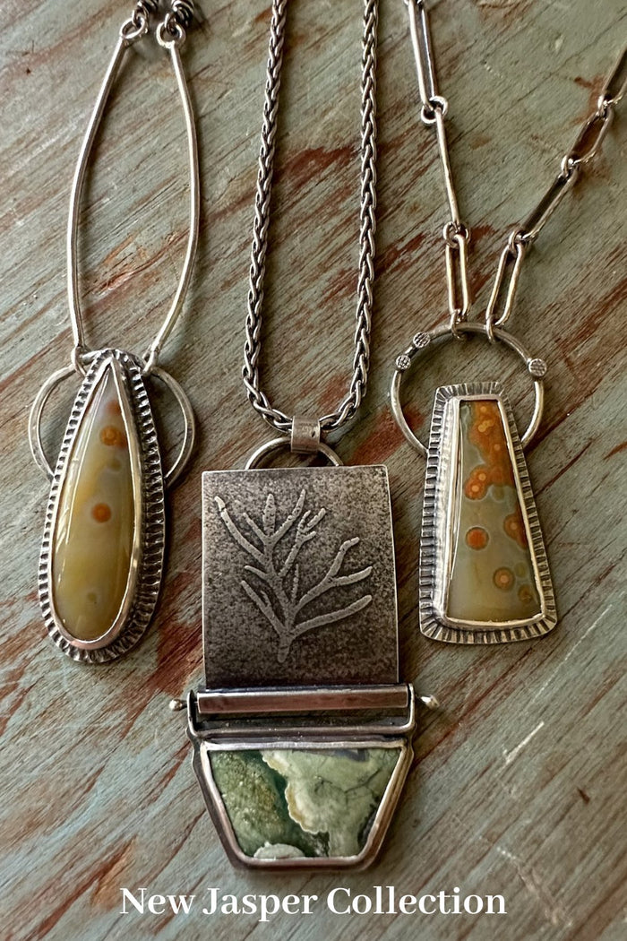sterling silver necklaces with jasper gemstones