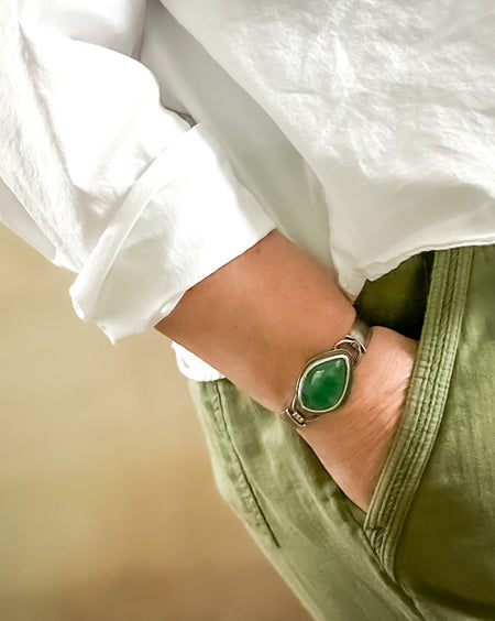 sterling  silver and turquoise tension cuff bracelet