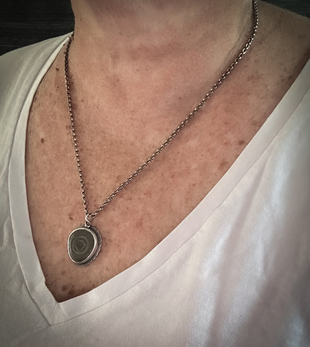 sterling silve beach stone pendant