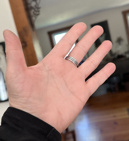sterling silver beach stone ring