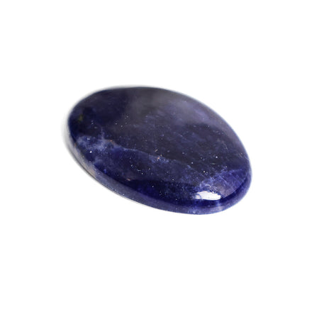 Oval-shaped blue sodalite cabochon