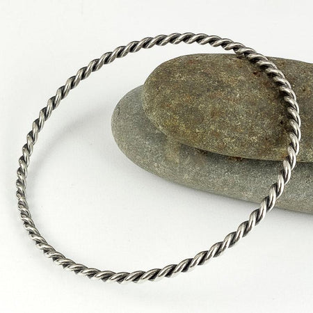 silver coiled bangle