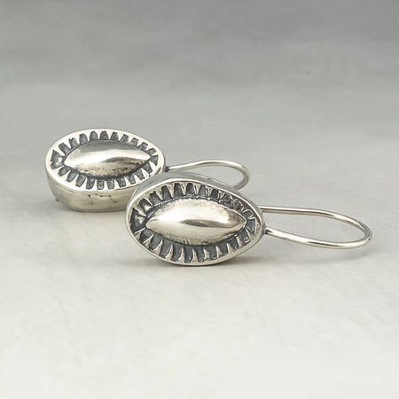 sterling silver hollow form dangle earrings
