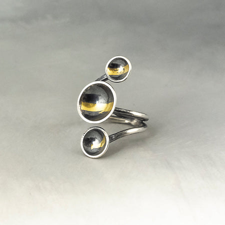 silver and gold ring