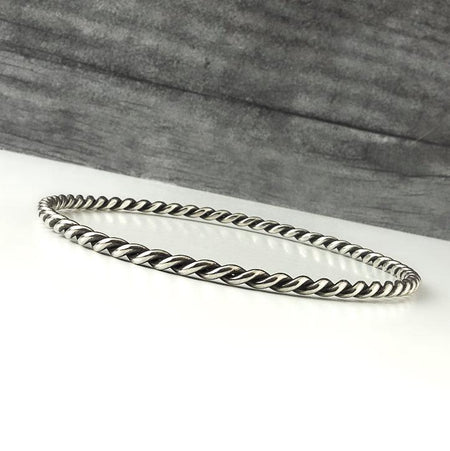 silver coiled bangle
