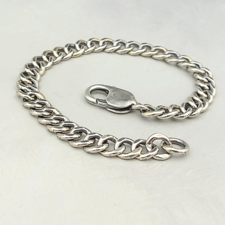 sterling silver curb chain bracelet