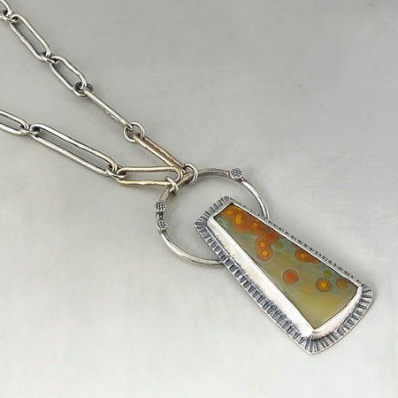 silver and gold ocean jasper necklace