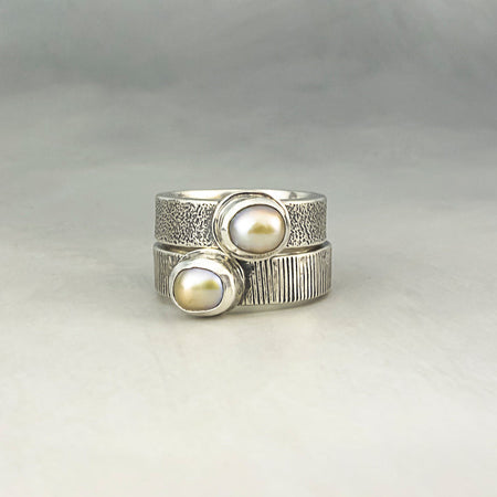sterling silver pearl ring