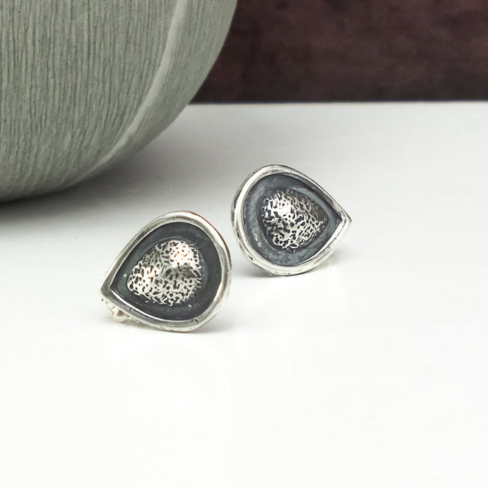 sterling silver teardrop stud earrings