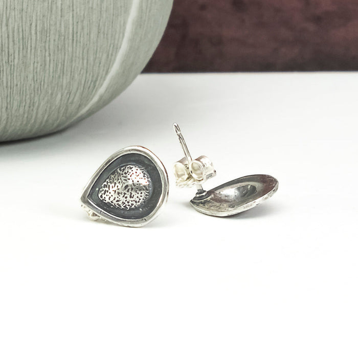 sterling silver teardrop stud earrings