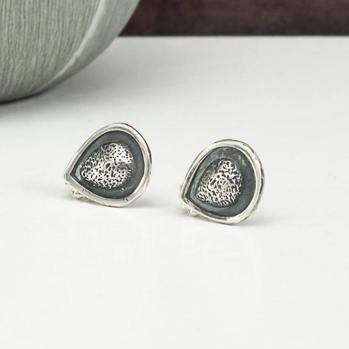 sterling silver teardrop stud earrings