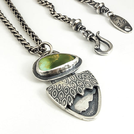 sterling silver and roystone turquoise statement necklace