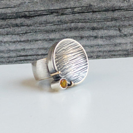 silver citrine ring