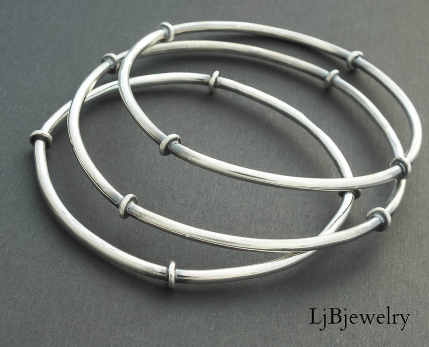 sterling silver stacking bangle bracelet