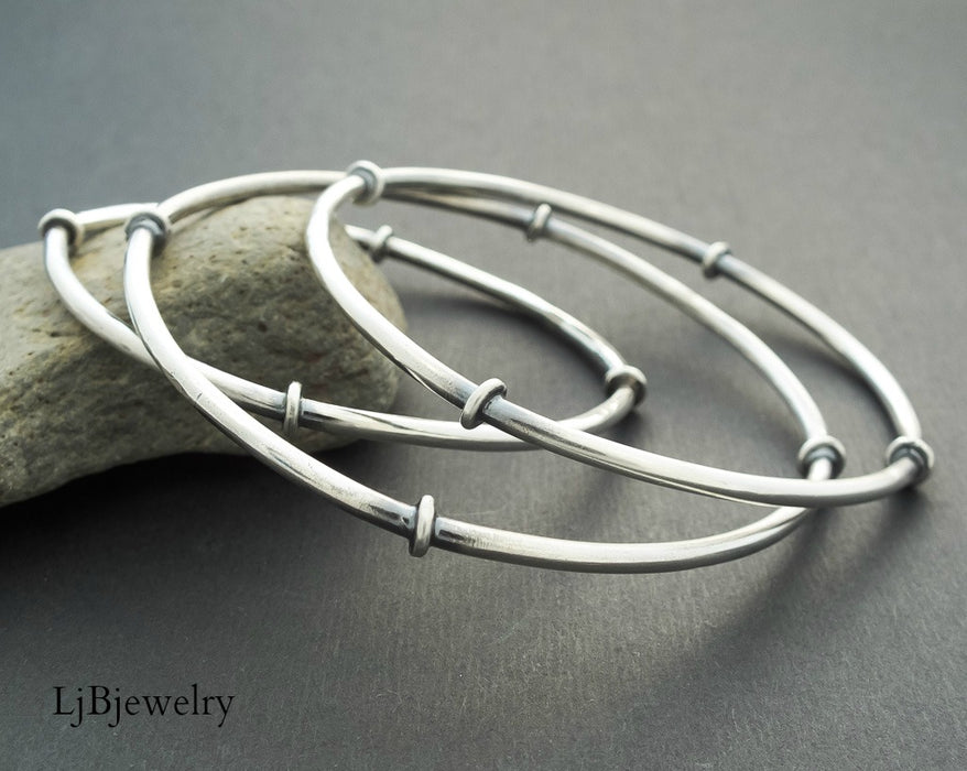 sterling silver stacking bangle bracelet