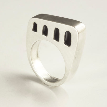 sterling silver hollow form statement ring for women