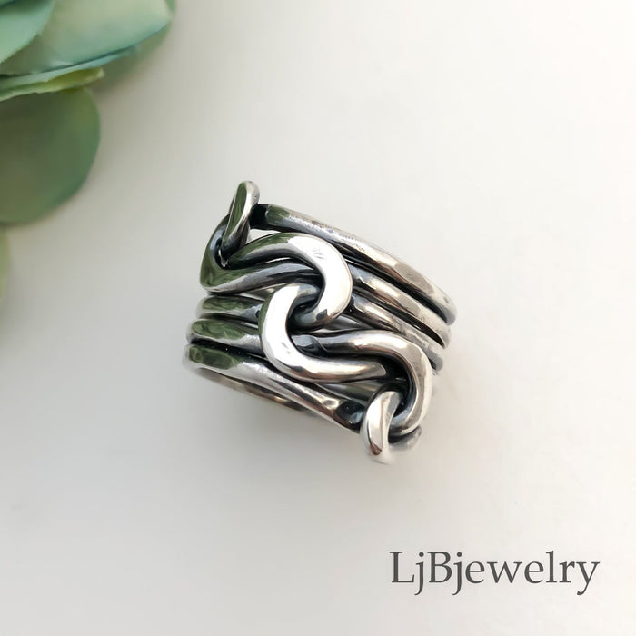 sterling silver triple knot ring