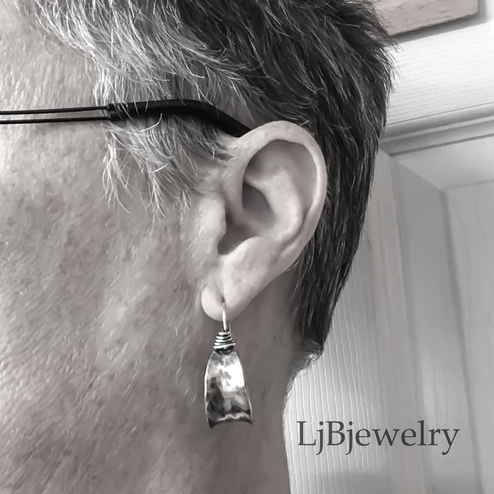 sterling silver hoop earrings on ear