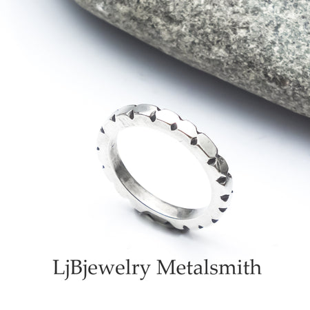 Sterling silver square wire stacking ring