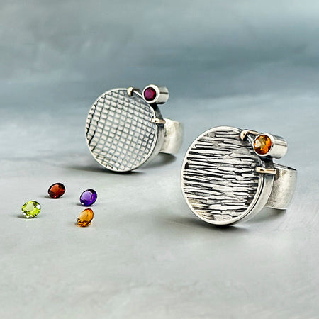 sterling silver and citrine statement ring