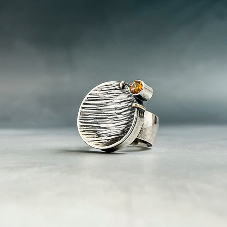 sterling silver and citrine statement ring