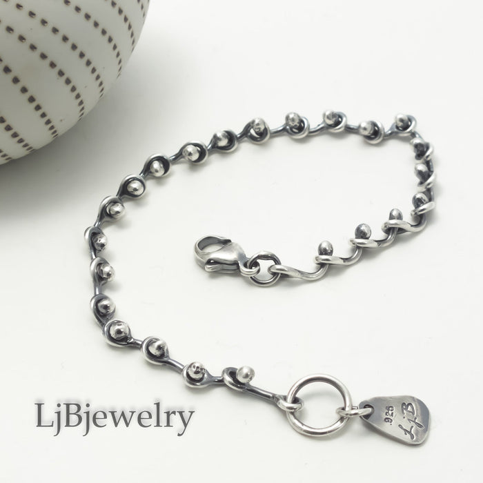 handmade sterling silver chain bracelet