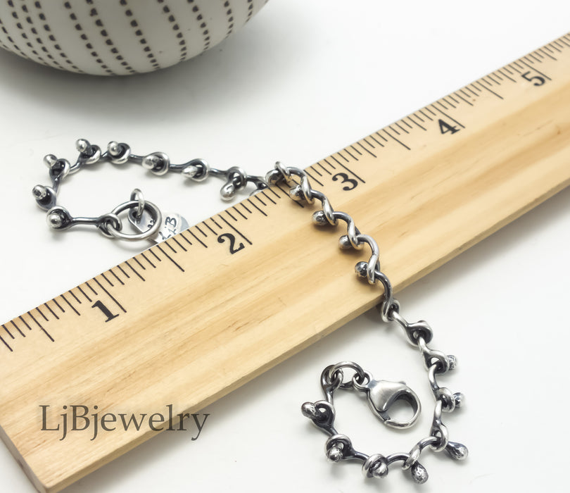 handmade sterling silver chain bracelet