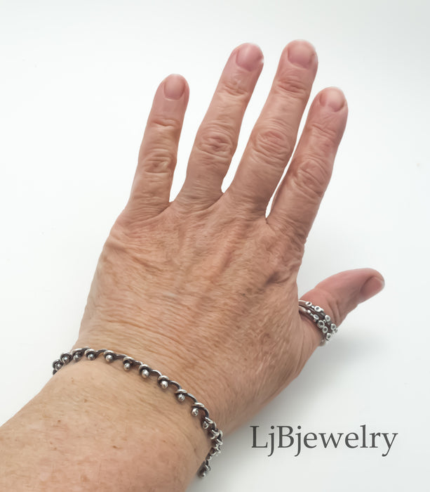 handmade sterling silver chain bracelet