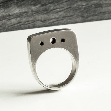 sterling silver hollow form statement ring