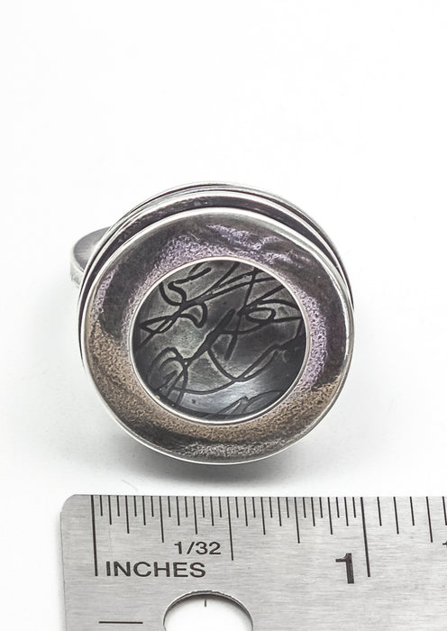 sterling silver hollow form statement ring