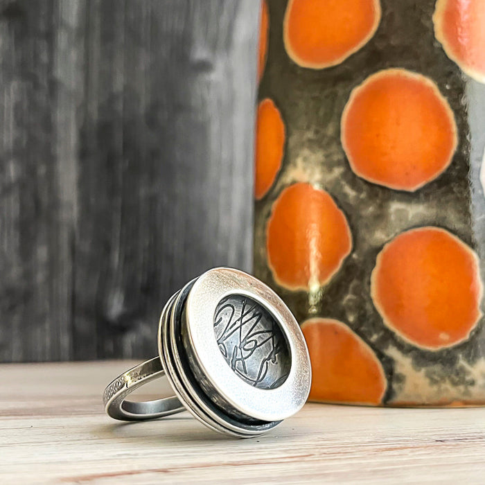 sterling silver hollow form statement ring