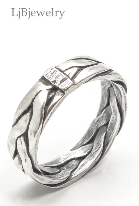 silver braided ring