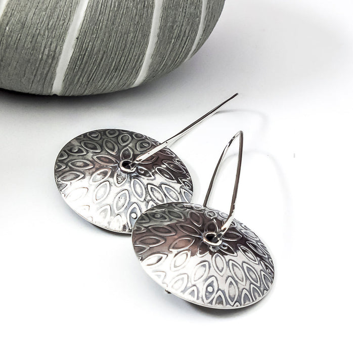 silver domed earrings
