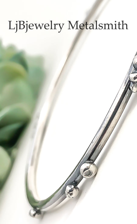 silver pebble bangle bracelet
