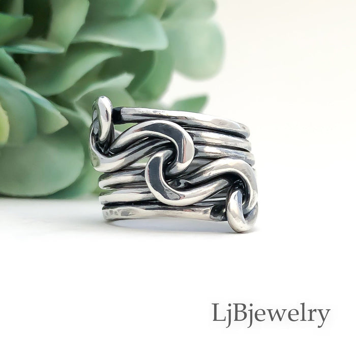 sterling silver triple knot ring for men and women
