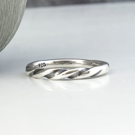 sterling silver twisted stacking ring