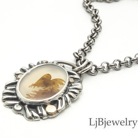 dendritic agate neckalce