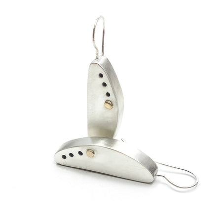 sterling silver and gold statement dangle earrings