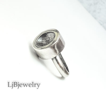 silver hollow form ring