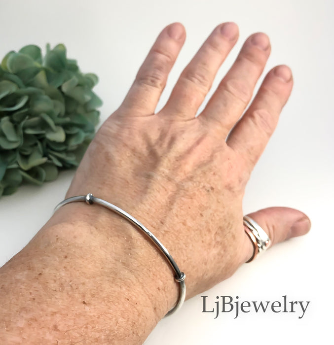 sterling silver stacking bangle bracelet