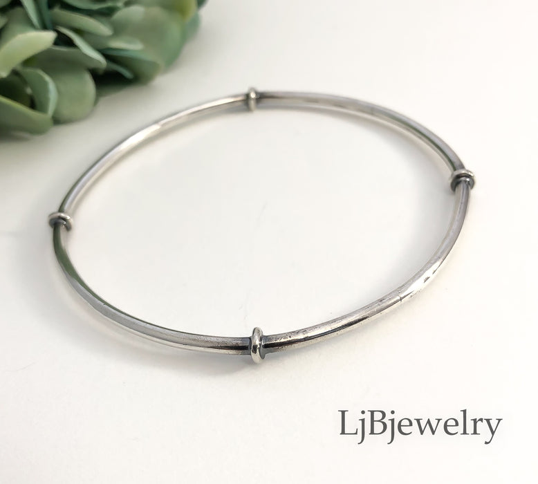 sterling silver stacking bangle bracelet