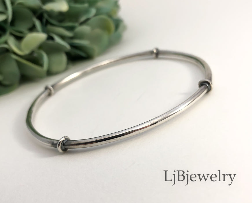 sterling silver stacking bangle bracelet