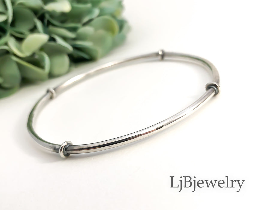 sterling silver stacking bangle bracelet