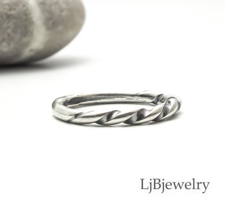sterling silver twisted stacking ring