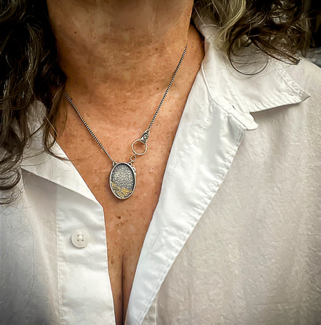 sterling silver and gold pendant necklace