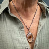 silver agate pendant necklace