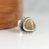 Silver ring with a beach stone 