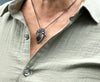 silver fossil pendant necklace