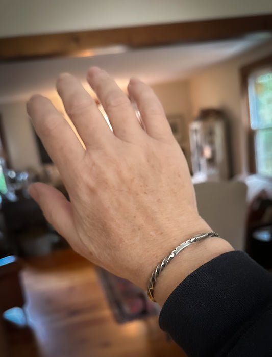 Sterling Silver Twisted Cuff Bracelet - Wrist Size 7 inches